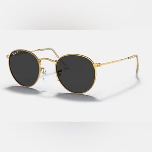 Ray Ban Round Gold Frame Polarized Sunglasses